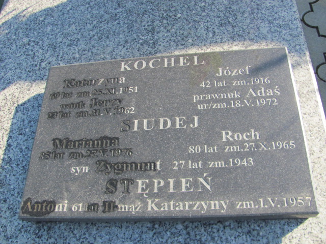 Adam Kochel 1972 Kłobuck - Grobonet - Wyszukiwarka osób pochowanych