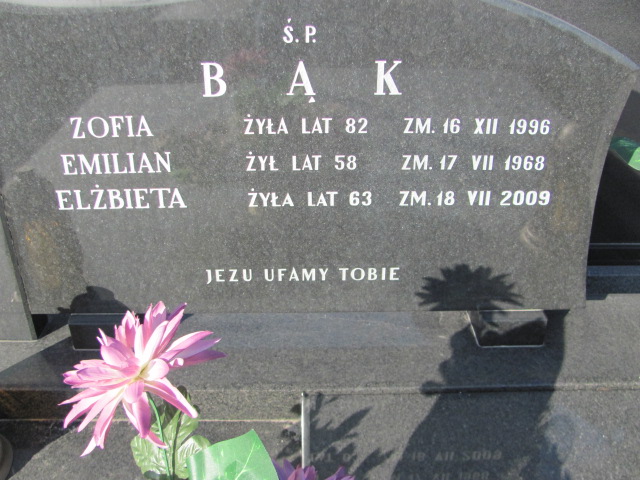 Zofia Bąk Kłobuck - Grobonet - Wyszukiwarka osób pochowanych