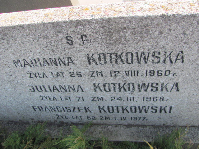 Franciszek Kotkowski Kłobuck - Grobonet - Wyszukiwarka osób pochowanych