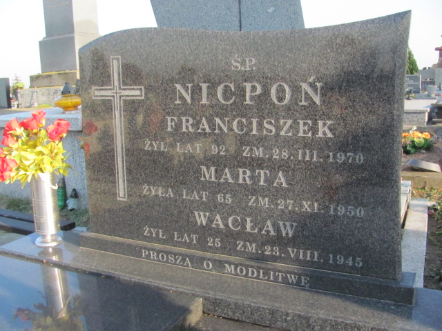 Marta Nicpoń Kłobuck - Grobonet - Wyszukiwarka osób pochowanych
